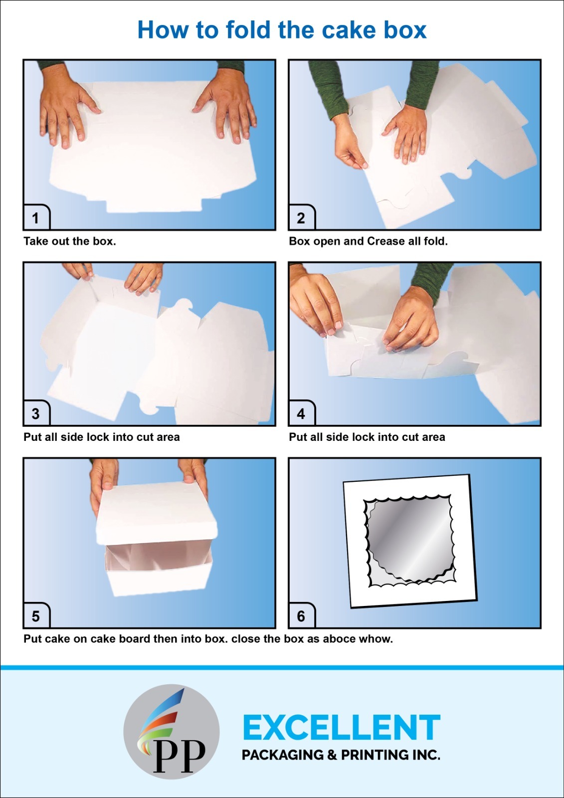 Excellent Packaging & Printing Cake Box assembly instructions Excellent Packaging & Printing Cake Box assembly instructions