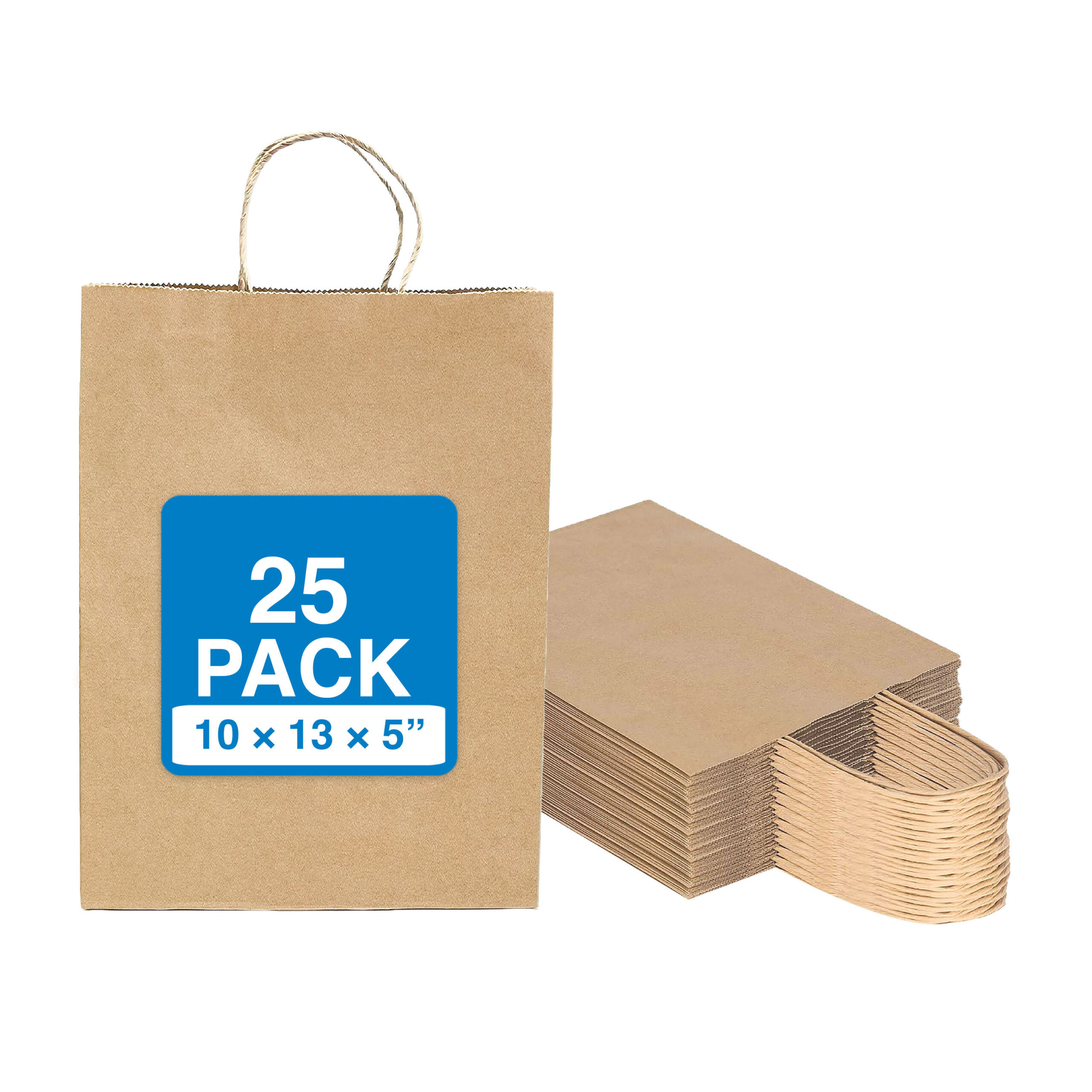 Eco-friendly brown handle paper bags for retail and food packaging
