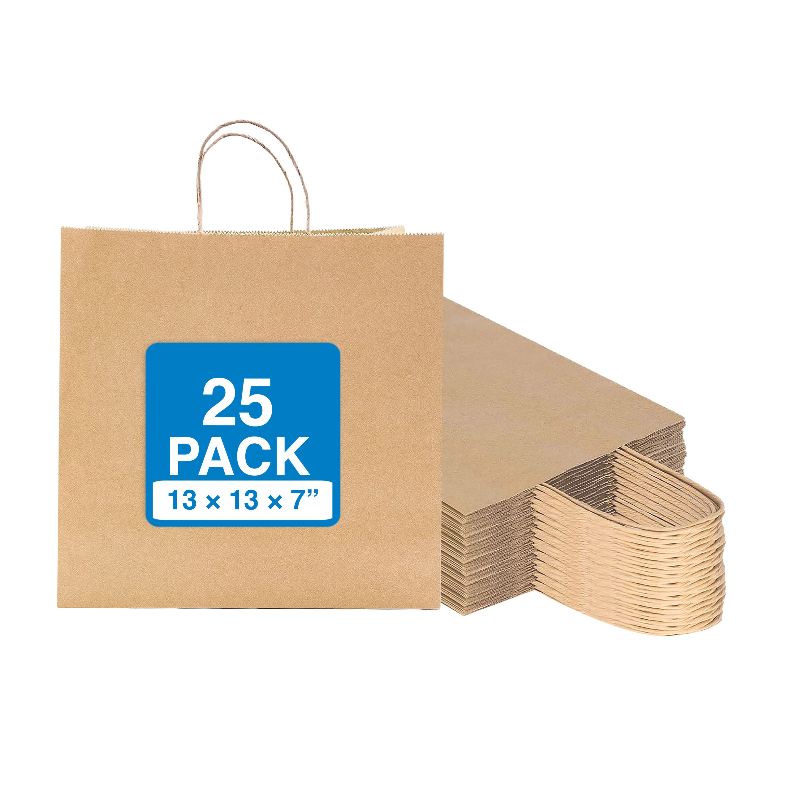 Eco-friendly brown handle paper bags for retail and food packaging