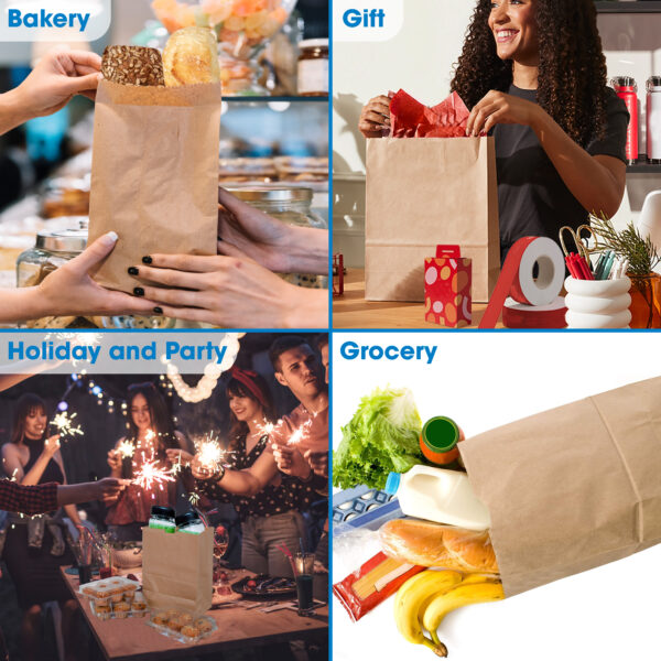 Brown Kraft Sac Paper Bags - Eco-Friendly & Biodegradable 8LB .