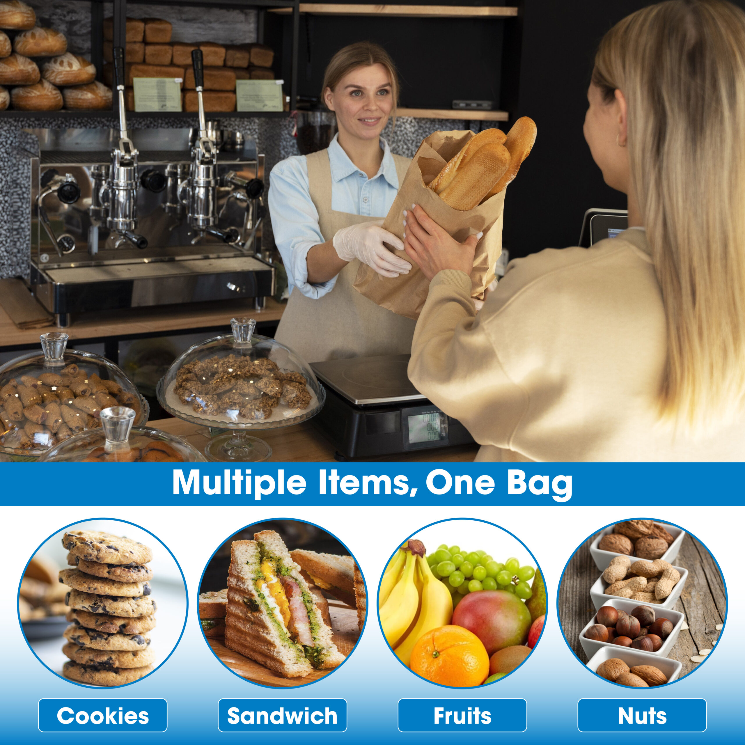 Brown Kraft bag Common Image-08 Brown Kraft Sac Paper Bags - Eco-Friendly & Biodegradable 6LB .