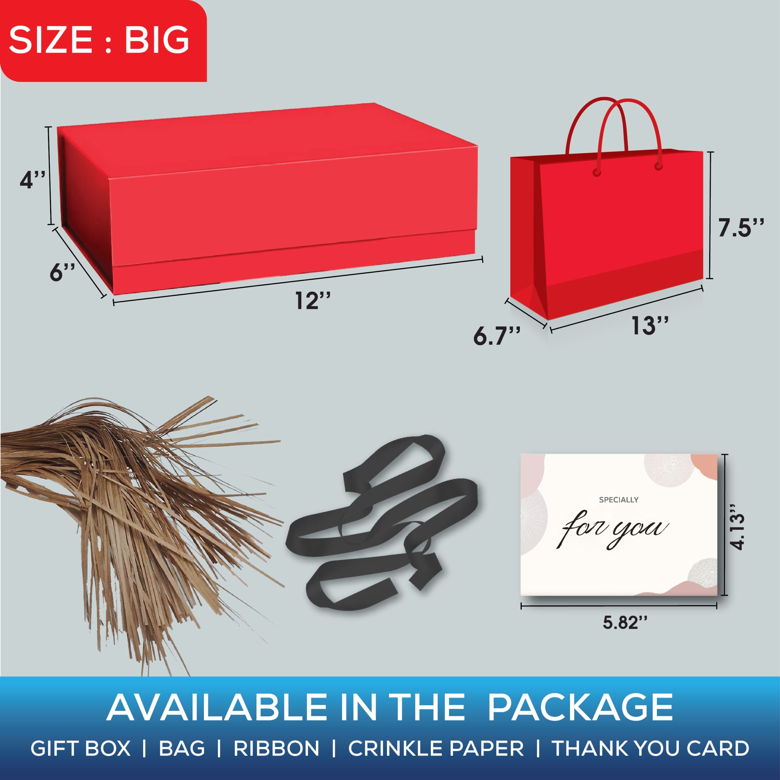 Excellent Packaging & Printing gift boxes red big product dimensions image