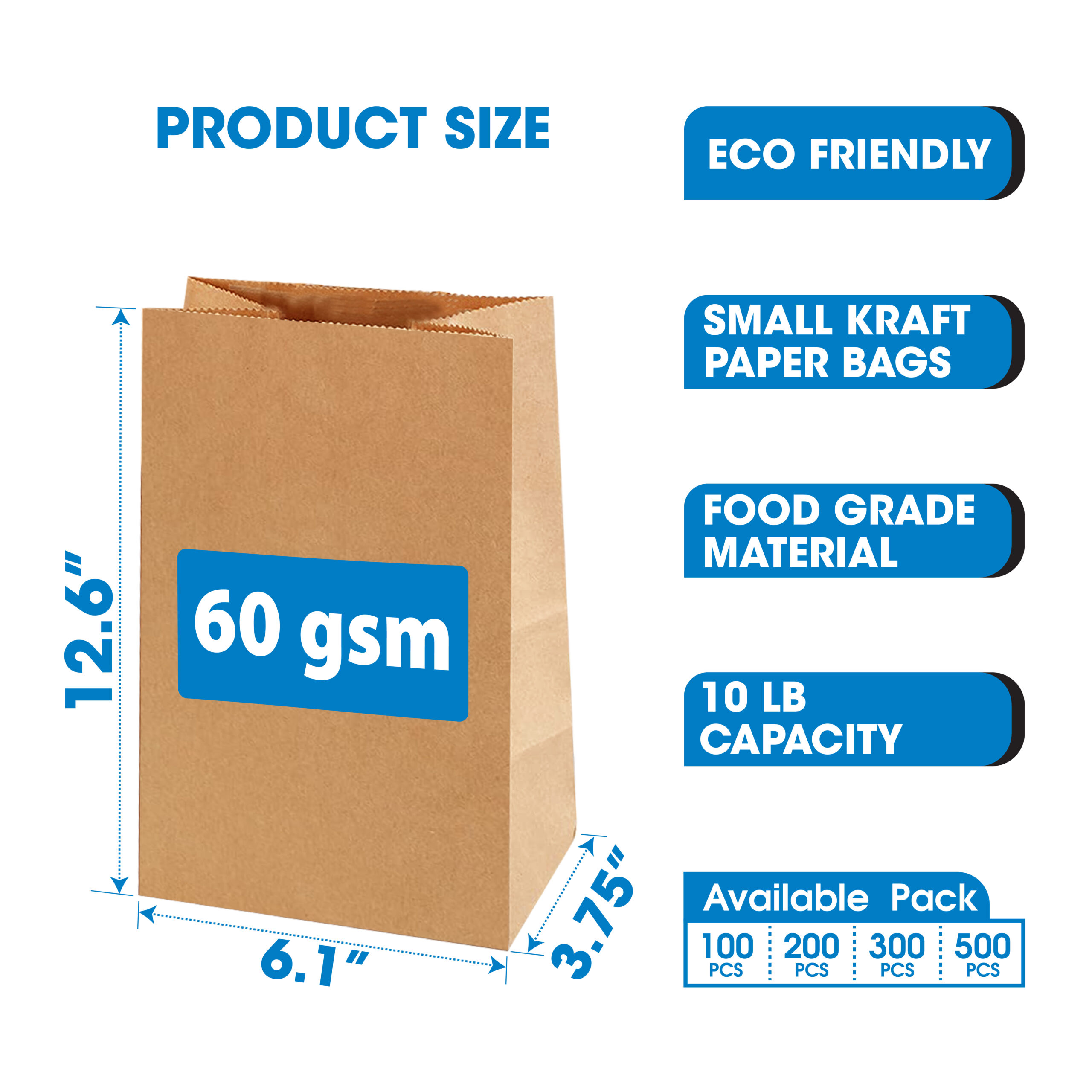 Brown Kraft Sac Paper Bags - Eco-Friendly & Biodegradable