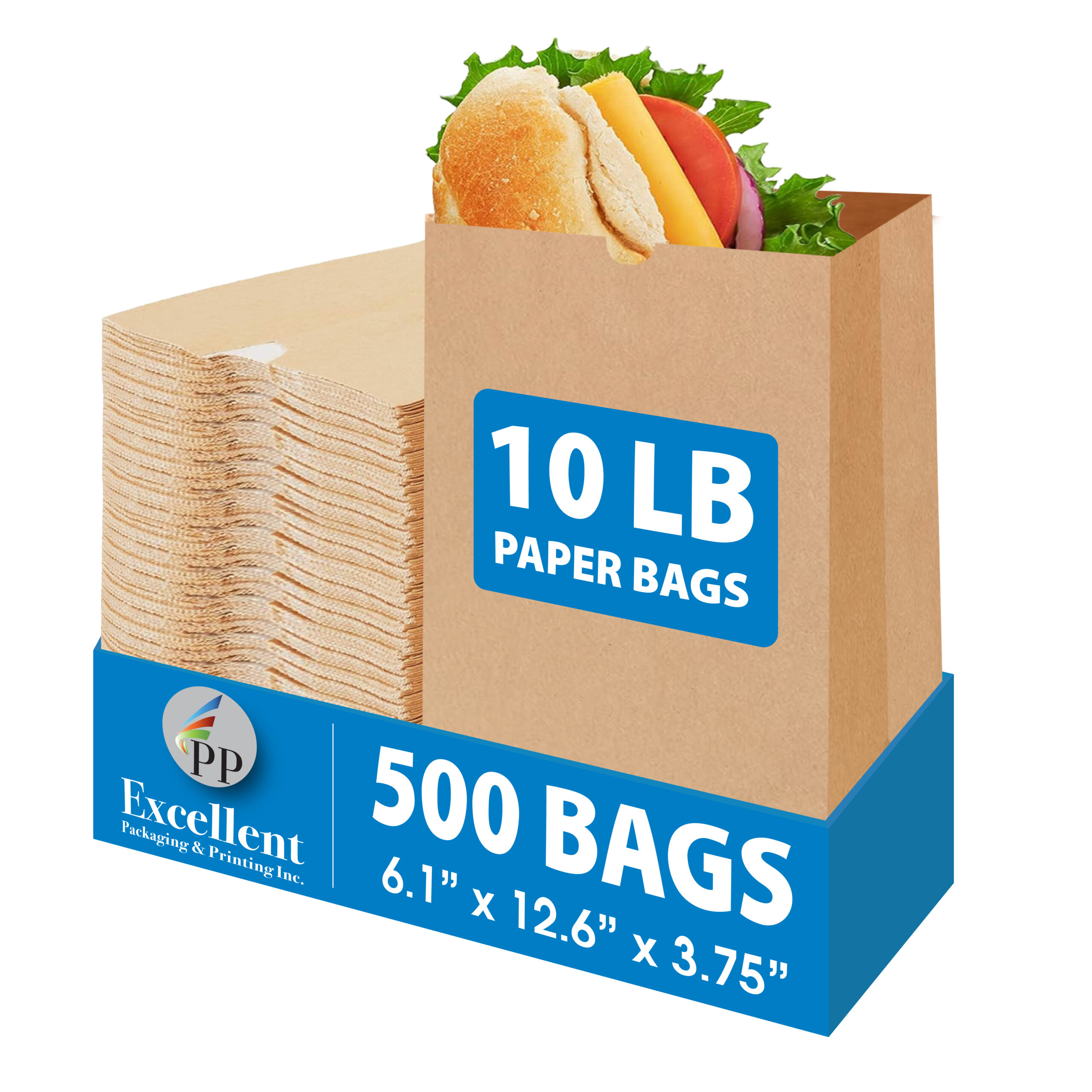 Eco-Friendly Brown Kraft Sac Paper Bags 10 LB . for Bakery & Retail Packaging – Durable & Biodegradable 10 lb