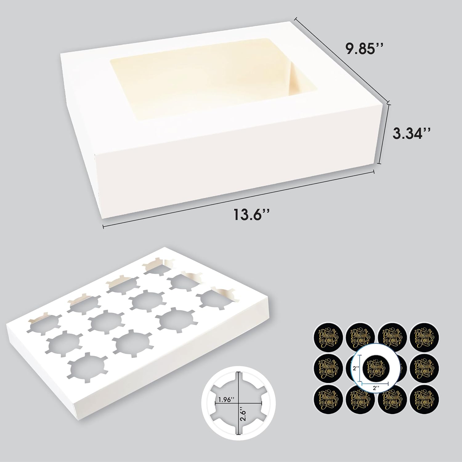 Excellent Packaging & Printing 12 cup cake box dimensions image