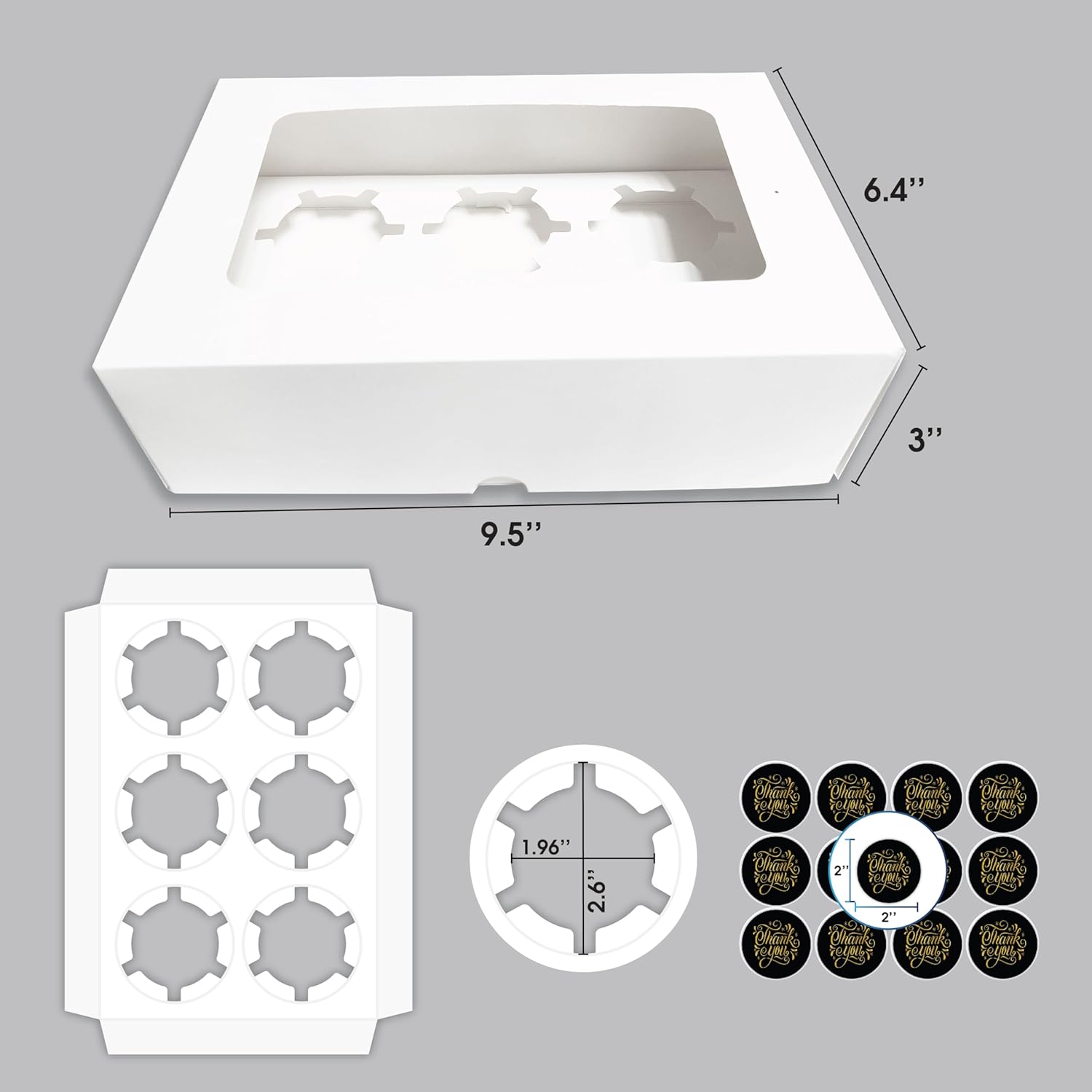 ffffffffffffff Excellent Packaging & Printing 6 cup cake box dimensions image