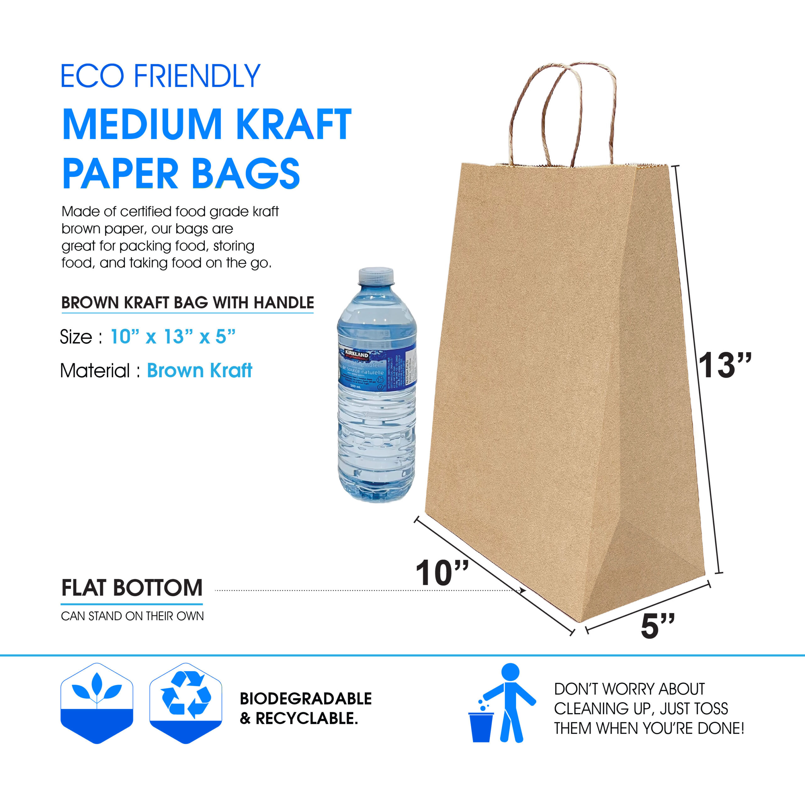 Premium brown kraft paper handle bags for gifting and retail