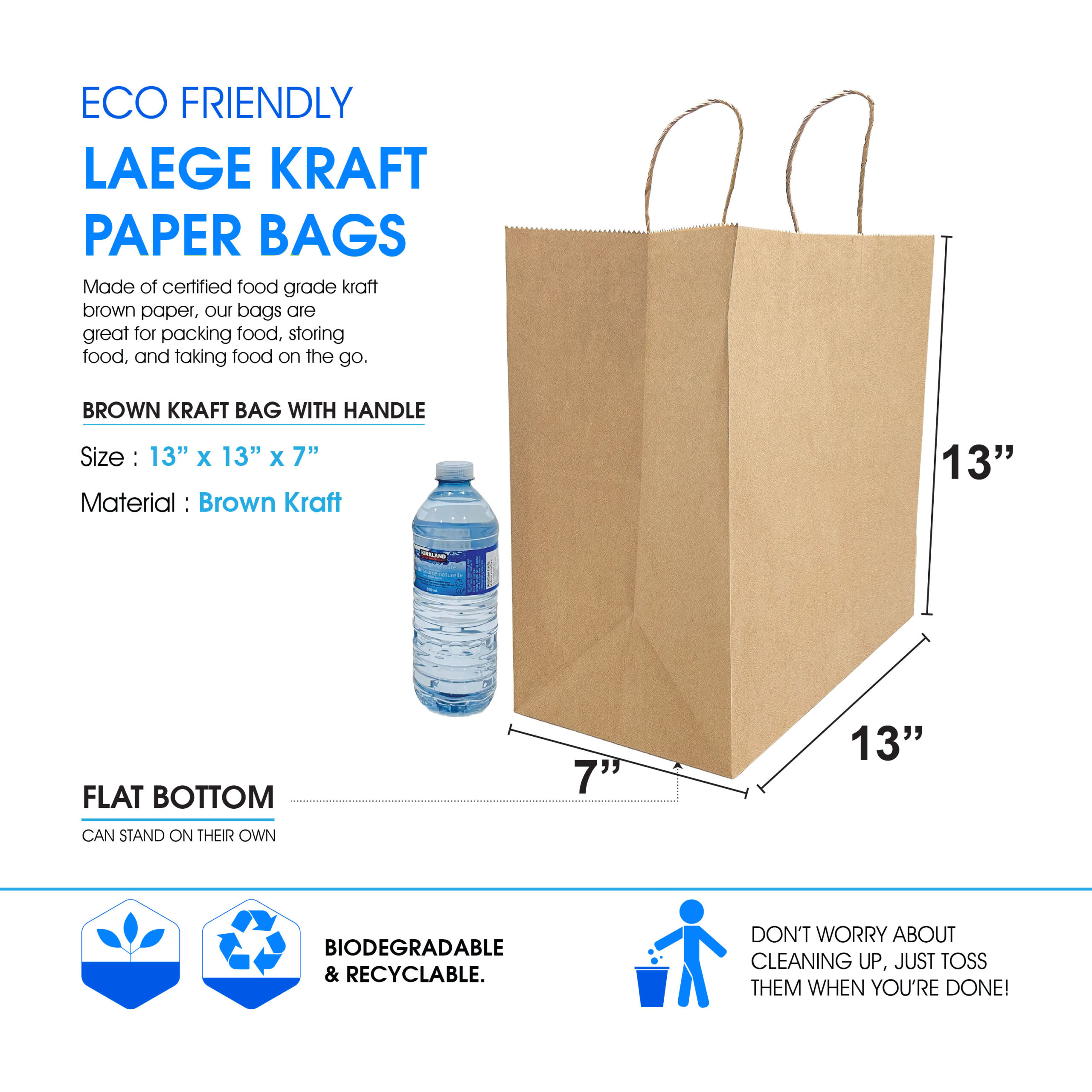 Premium brown kraft paper handle bags for gifting and retail