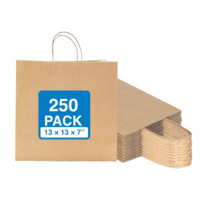 Eco-friendly brown handle paper bags for retail and food packaging