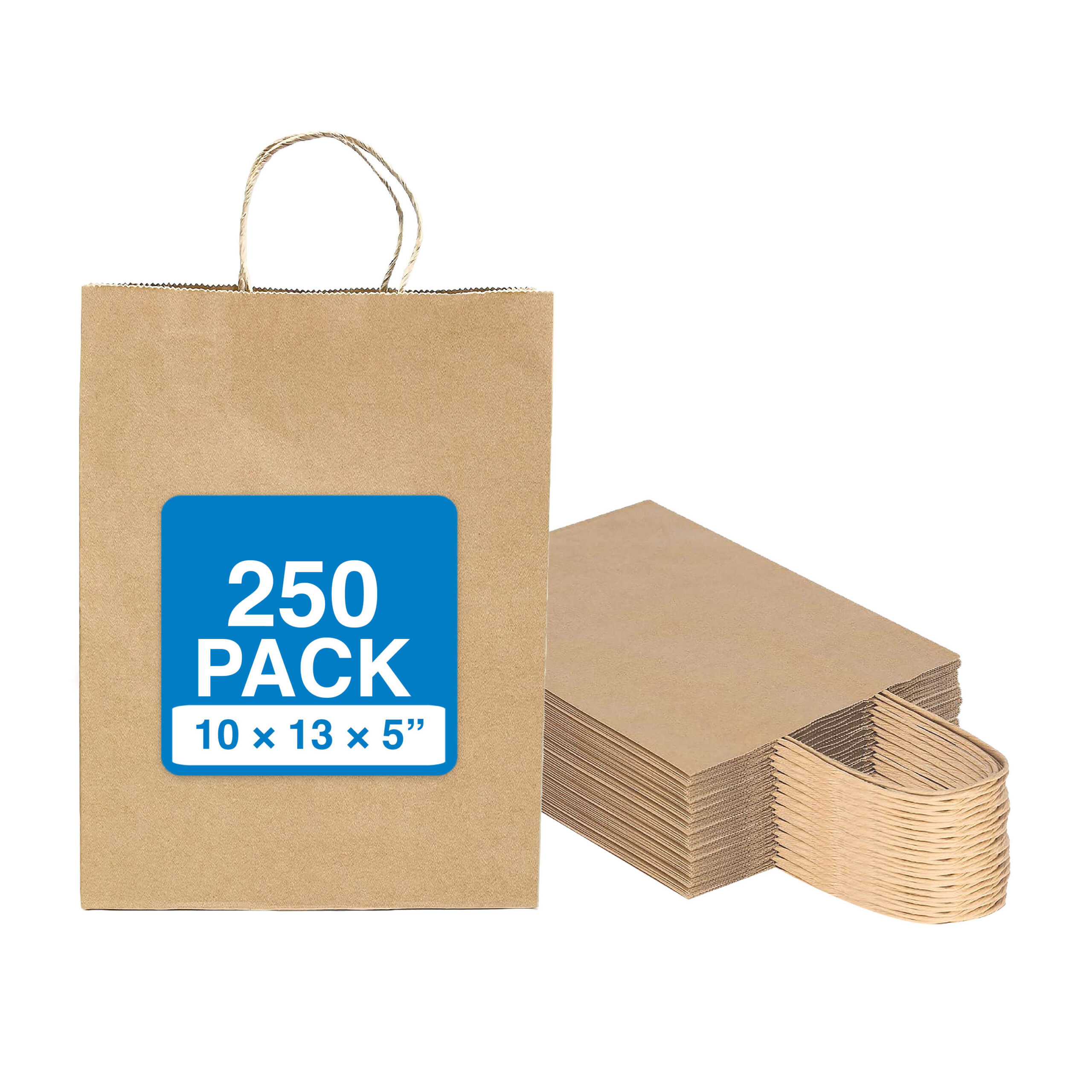 Eco-friendly brown handle paper bags for retail and food packaging