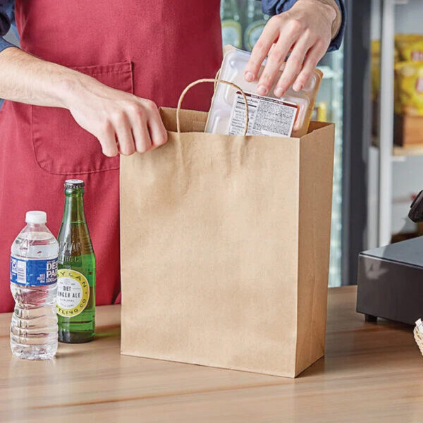 Premium brown kraft paper handle bags for gifting and retail